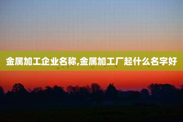 金属加工企业名称,金属加工厂起什么名字好