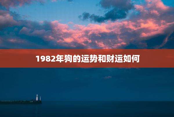 1982年狗的运势和财运如何
