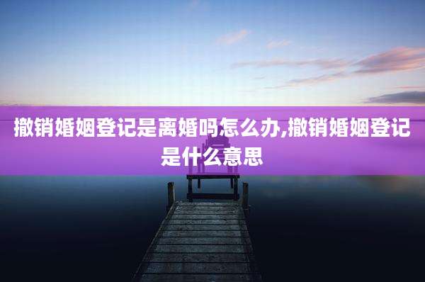 撤销婚姻登记是离婚吗怎么办,撤销婚姻登记是什么意思