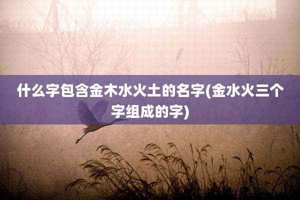 什么字包含金木水火土的名字(金水火三个字组成的字)