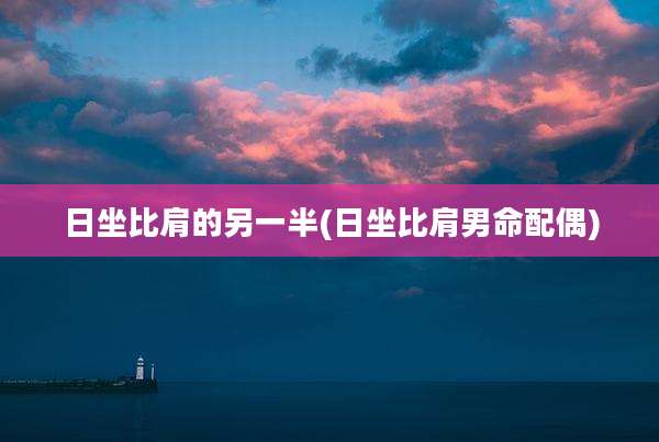 日坐比肩的另一半(日坐比肩男命配偶)