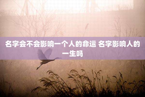 名字会不会影响一个人的命运 名字影响人的一生吗