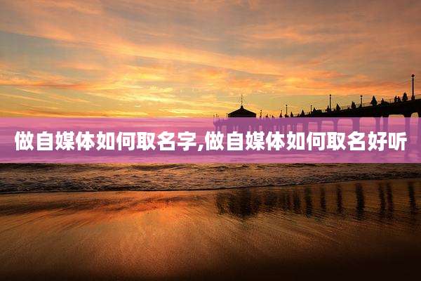 做自媒体如何取名字,做自媒体如何取名好听