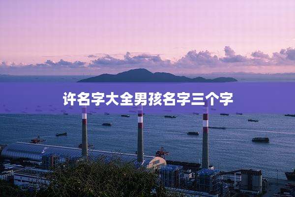 许名字大全男孩名字三个字