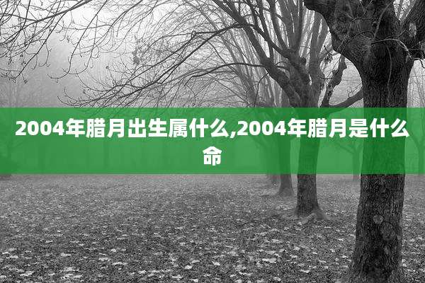 2004年腊月出生属什么,2004年腊月是什么命