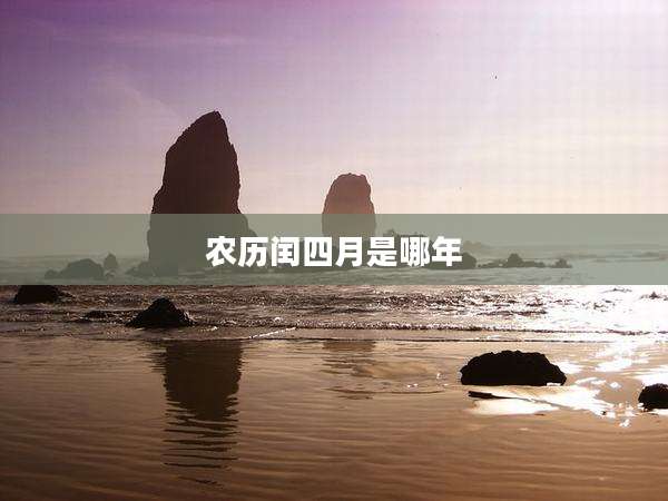 农历闰四月是哪年