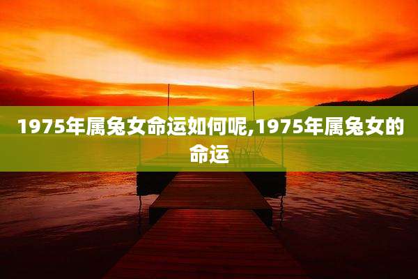1975年属兔女命运如何呢,1975年属兔女的命运