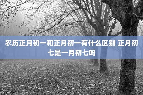 农历正月初一和正月初一有什么区别 正月初七是一月初七吗