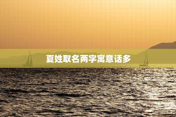 夏姓取名两字寓意话多