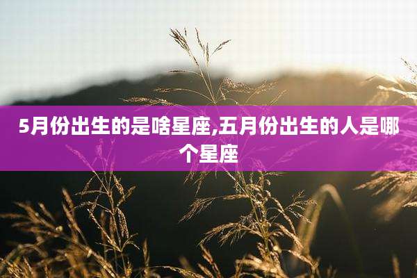 5月份出生的是啥星座,五月份出生的人是哪个星座