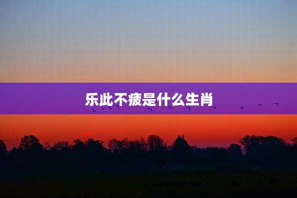 乐此不疲是什么生肖