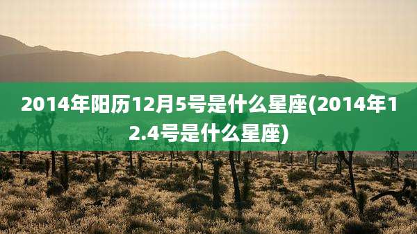 2014年阳历12月5号是什么星座(2014年12.4号是什么星座)