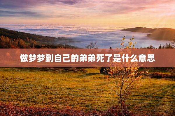 做梦梦到自己的弟弟死了是什么意思
