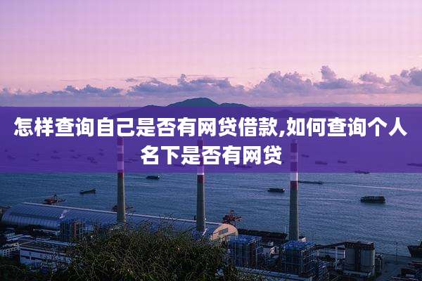 怎样查询自己是否有网贷借款,如何查询个人名下是否有网贷