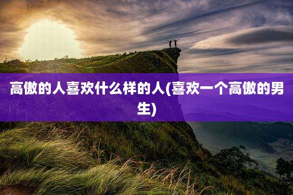 高傲的人喜欢什么样的人(喜欢一个高傲的男生)