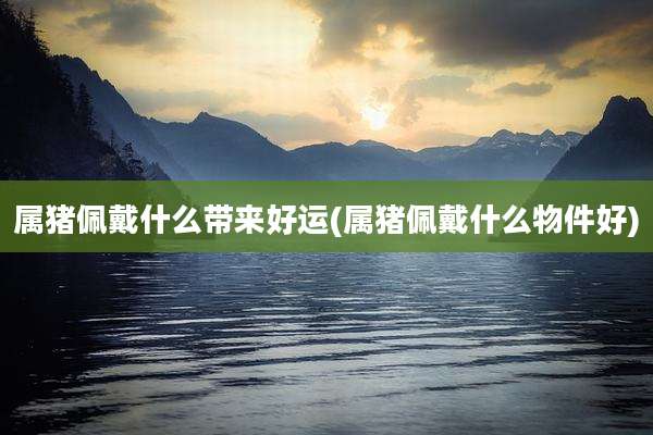 属猪佩戴什么带来好运(属猪佩戴什么物件好)