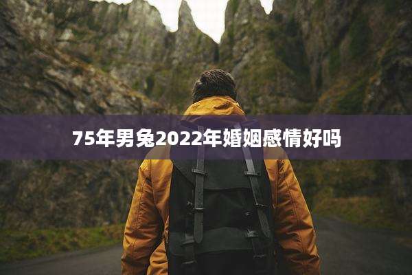 75年男兔2022年婚姻感情好吗