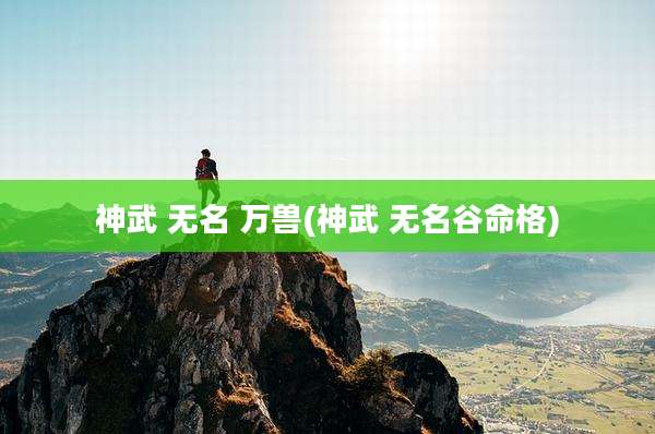 神武 无名 万兽(神武 无名谷命格)