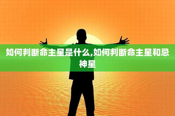 如何判断命主星是什么,如何判断命主星和忌神星