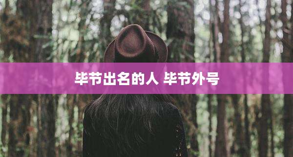 毕节出名的人 毕节外号