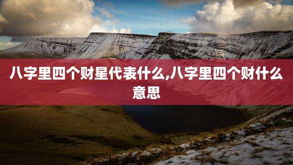 八字里四个财星代表什么,八字里四个财什么意思