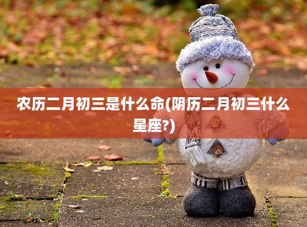 农历二月初三是什么命(阴历二月初三什么星座?)