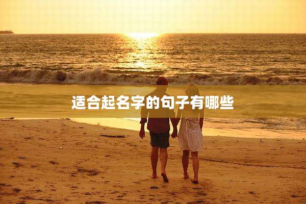 适合起名字的句子有哪些