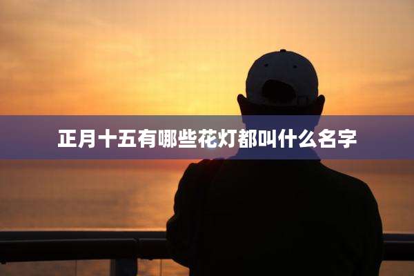 正月十五有哪些花灯都叫什么名字