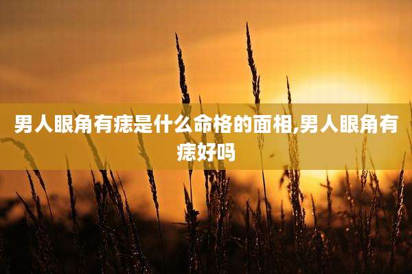 男人眼角有痣是什么命格的面相,男人眼角有痣好吗