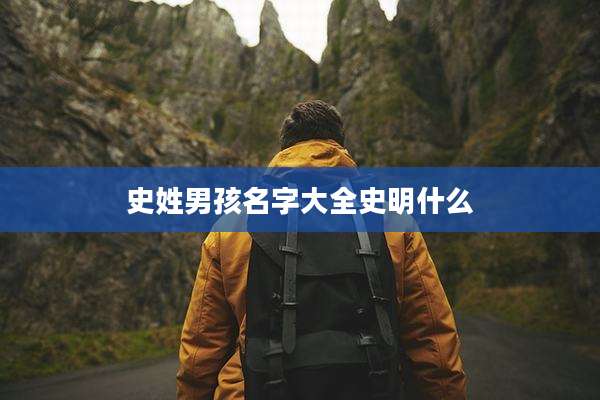史姓男孩名字大全史明什么