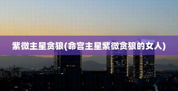 紫微主星贪狼(命宫主星紫微贪狼的女人)