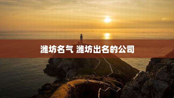 潍坊名气 潍坊出名的公司