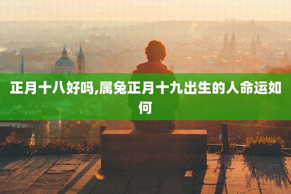正月十八好吗,属兔正月十九出生的人命运如何