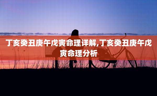 丁亥癸丑庚午戊寅命理详解,丁亥癸丑庚午戊寅命理分析
