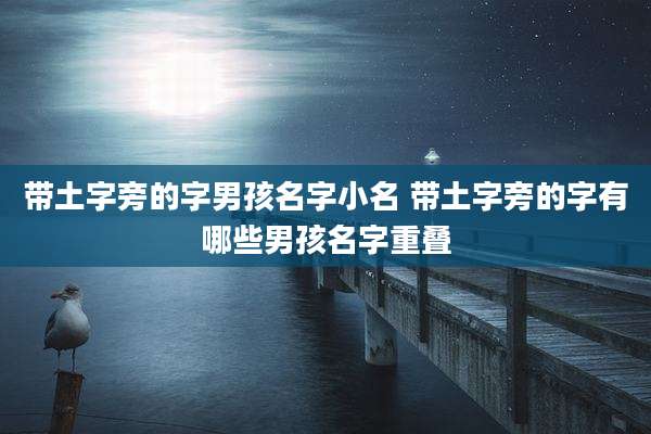 带土字旁的字男孩名字小名 带土字旁的字有哪些男孩名字重叠