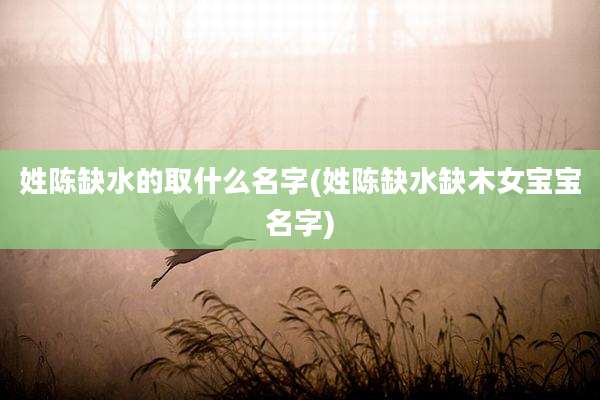 姓陈缺水的取什么名字(姓陈缺水缺木女宝宝名字)