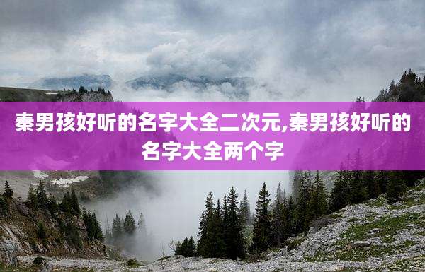 秦男孩好听的名字大全二次元,秦男孩好听的名字大全两个字