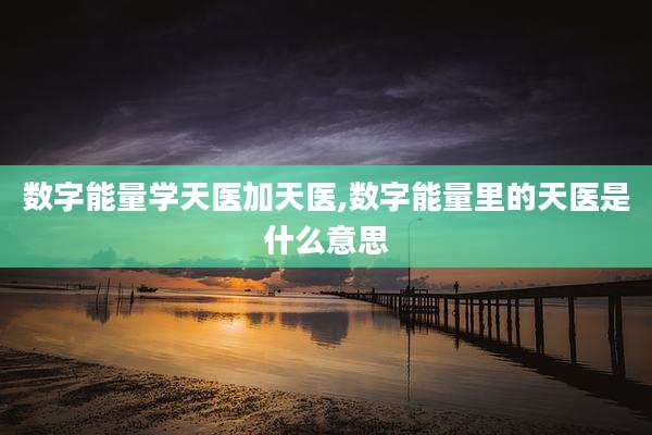 数字能量学天医加天医,数字能量里的天医是什么意思