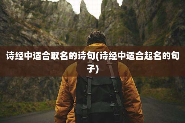 诗经中适合取名的诗句(诗经中适合起名的句子)