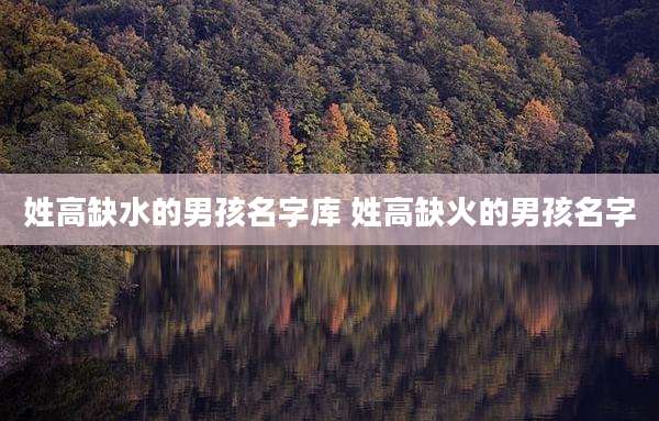 姓高缺水的男孩名字库 姓高缺火的男孩名字