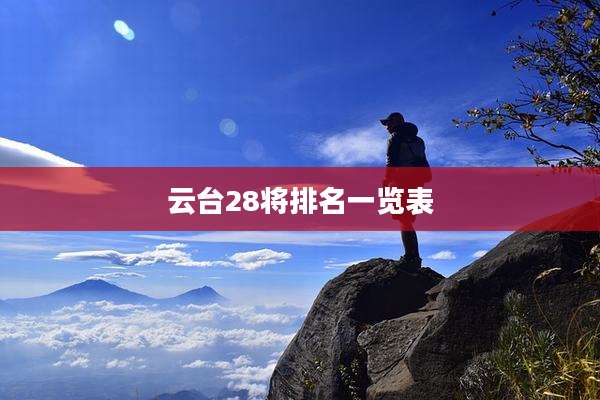 云台28将排名一览表