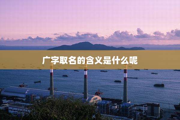 广字取名的含义是什么呢
