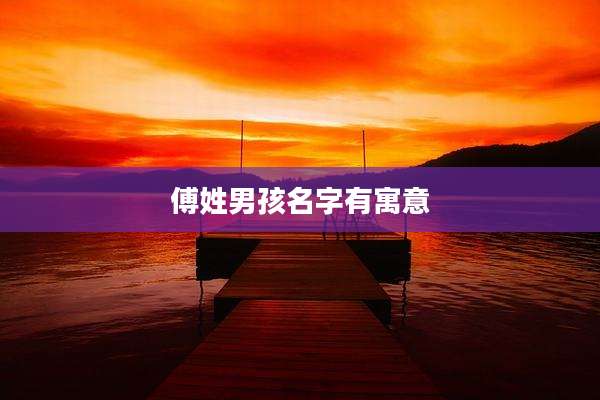 傅姓男孩名字有寓意