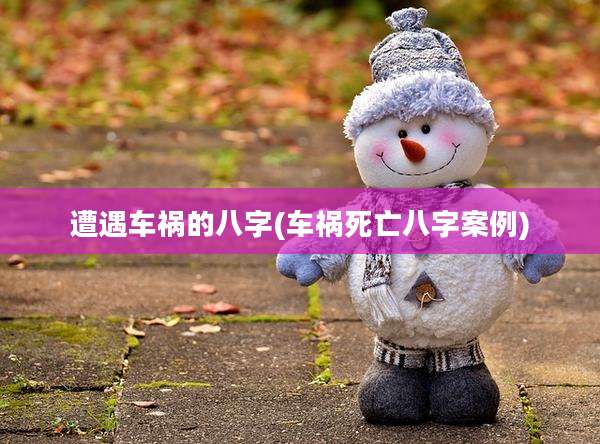 遭遇车祸的八字(车祸死亡八字案例)