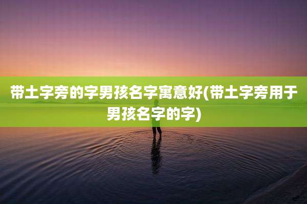 带土字旁的字男孩名字寓意好(带土字旁用于男孩名字的字)