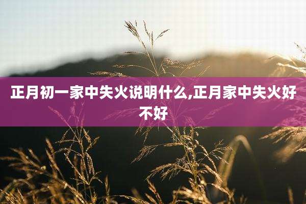 正月初一家中失火说明什么,正月家中失火好不好