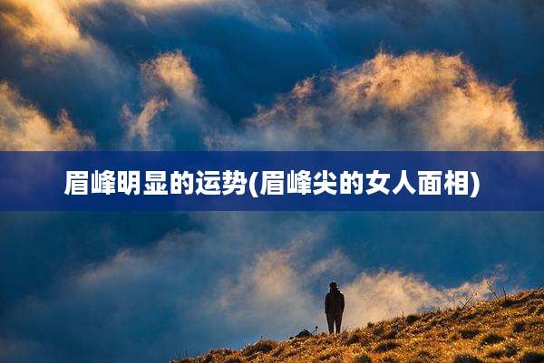 眉峰明显的运势(眉峰尖的女人面相)