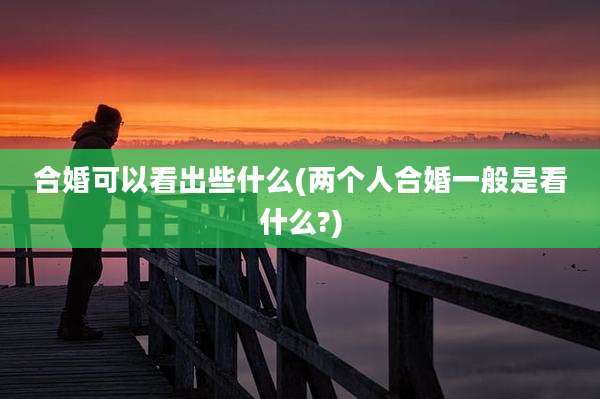 合婚可以看出些什么(两个人合婚一般是看什么?)