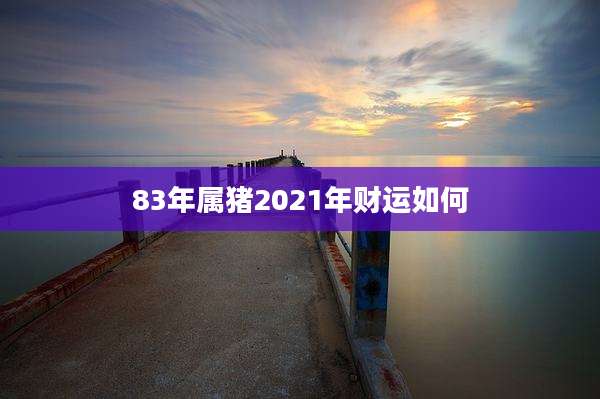 83年属猪2021年财运如何