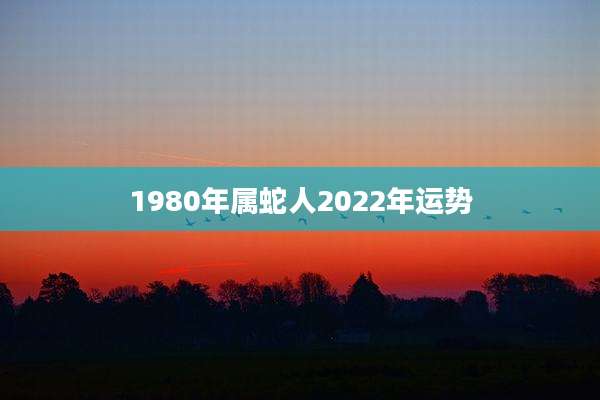 1980年属蛇人2022年运势